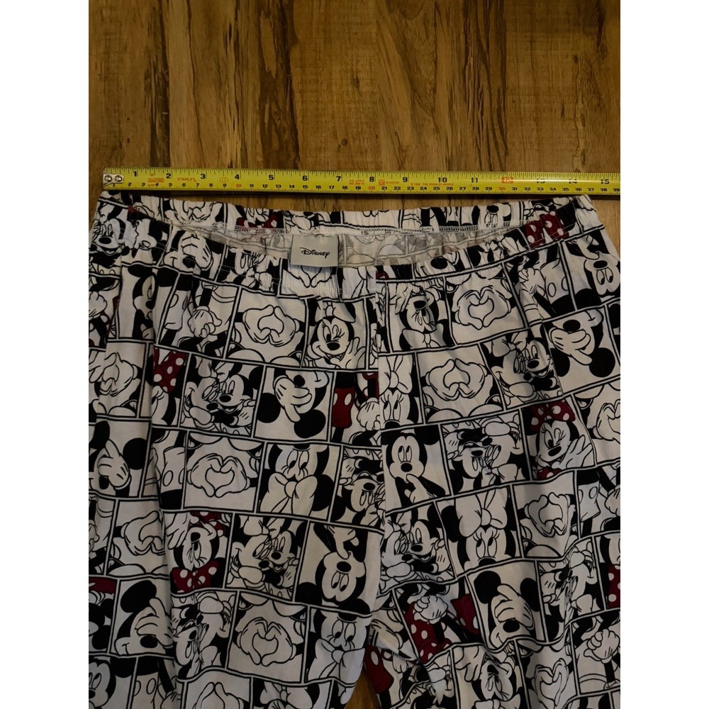 Disney Mickey & Mouse faces knit lounge pants elastic Waist - Picture 6 of 7